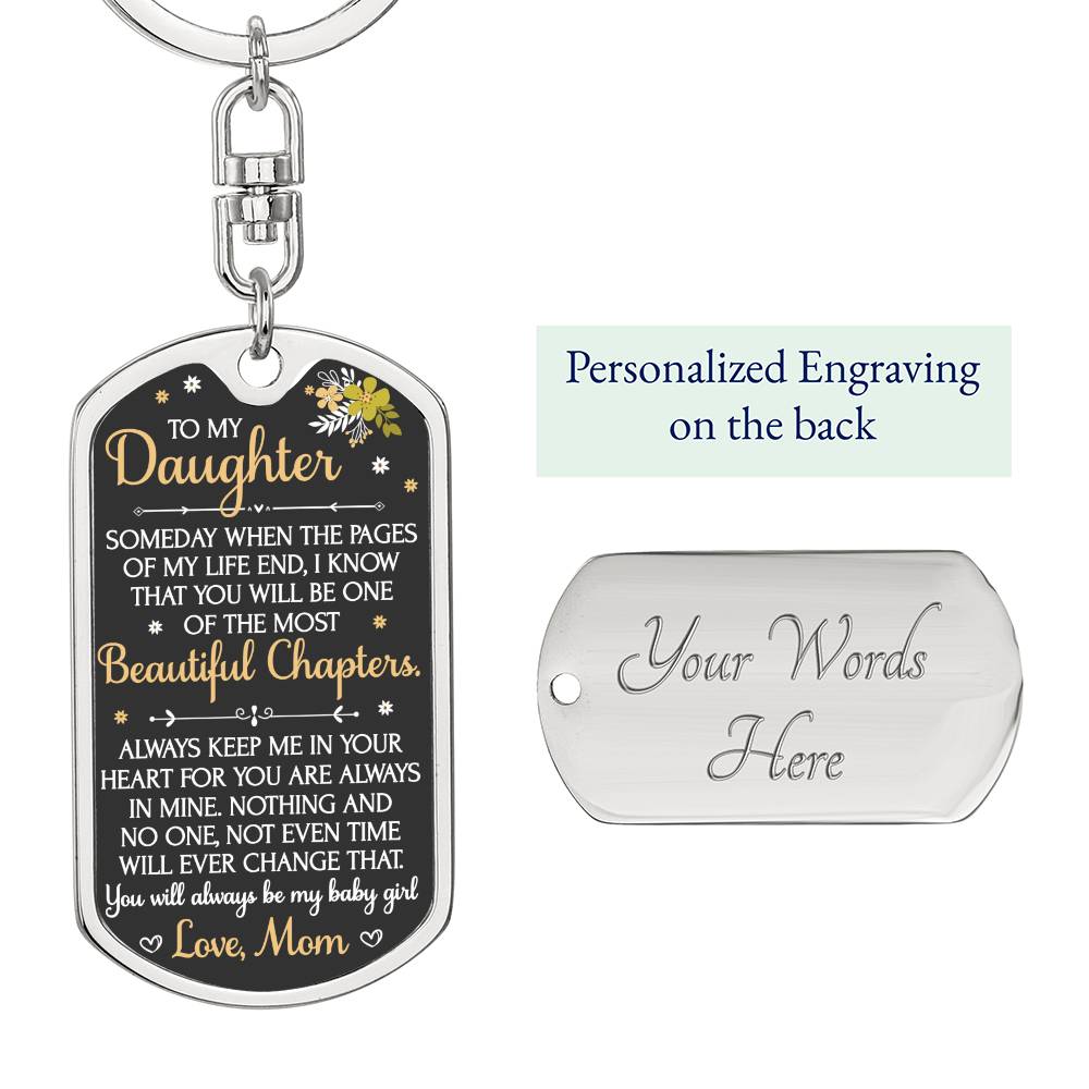 (ALMOST SOLD OUT) - Keepsake for Daughter Keychain - Beautiful Chapters