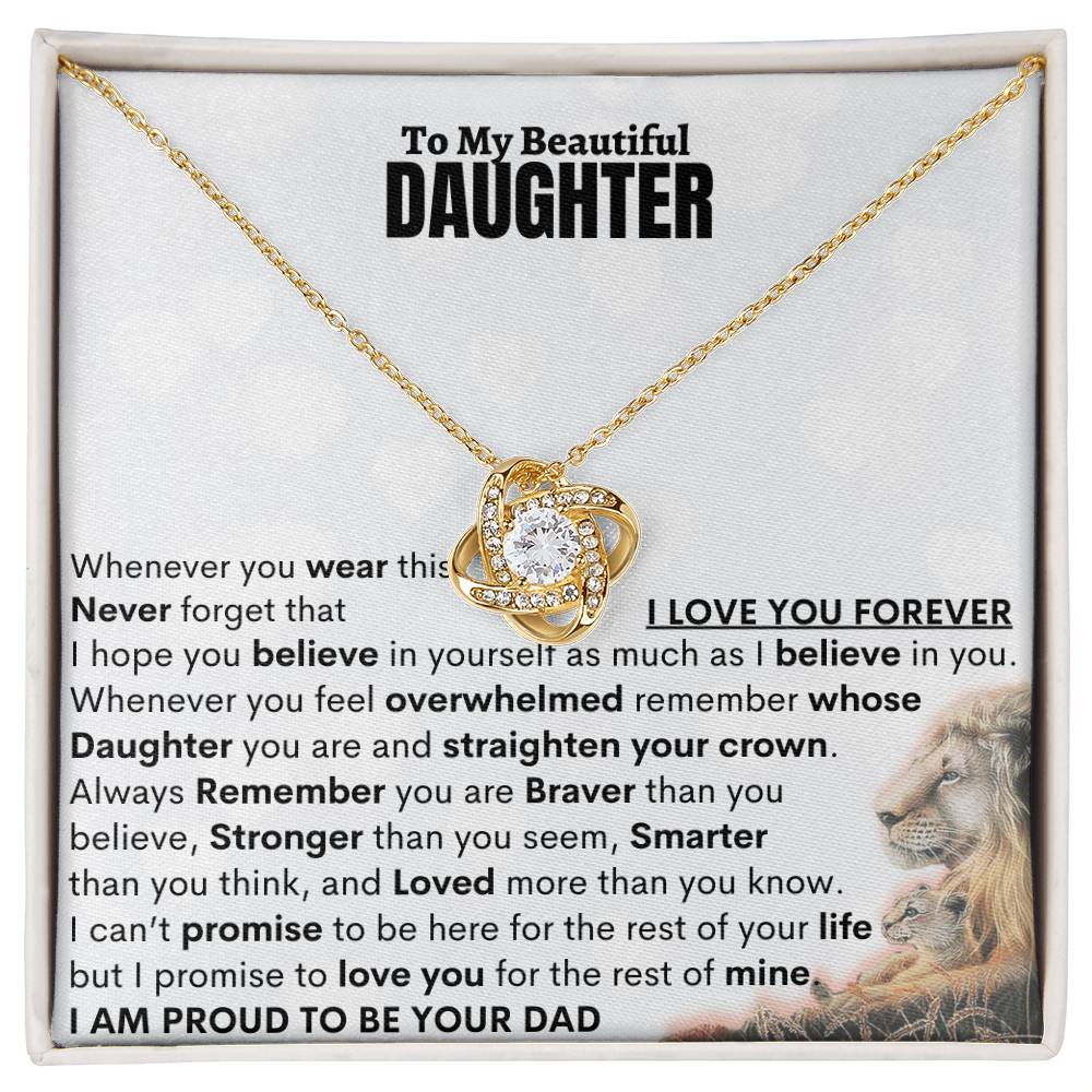 Beautiful Gift for Daughter From Dad "I Am Proud To Be Your Dad" Necklace - FGH