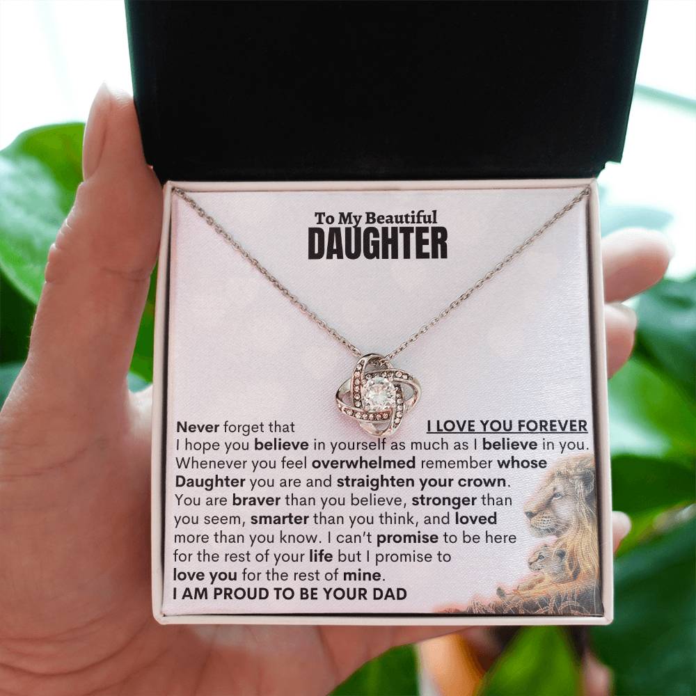 Beautiful Gift for Daughter From Dad "I Am Proud To Be Your Dad" Necklace V2