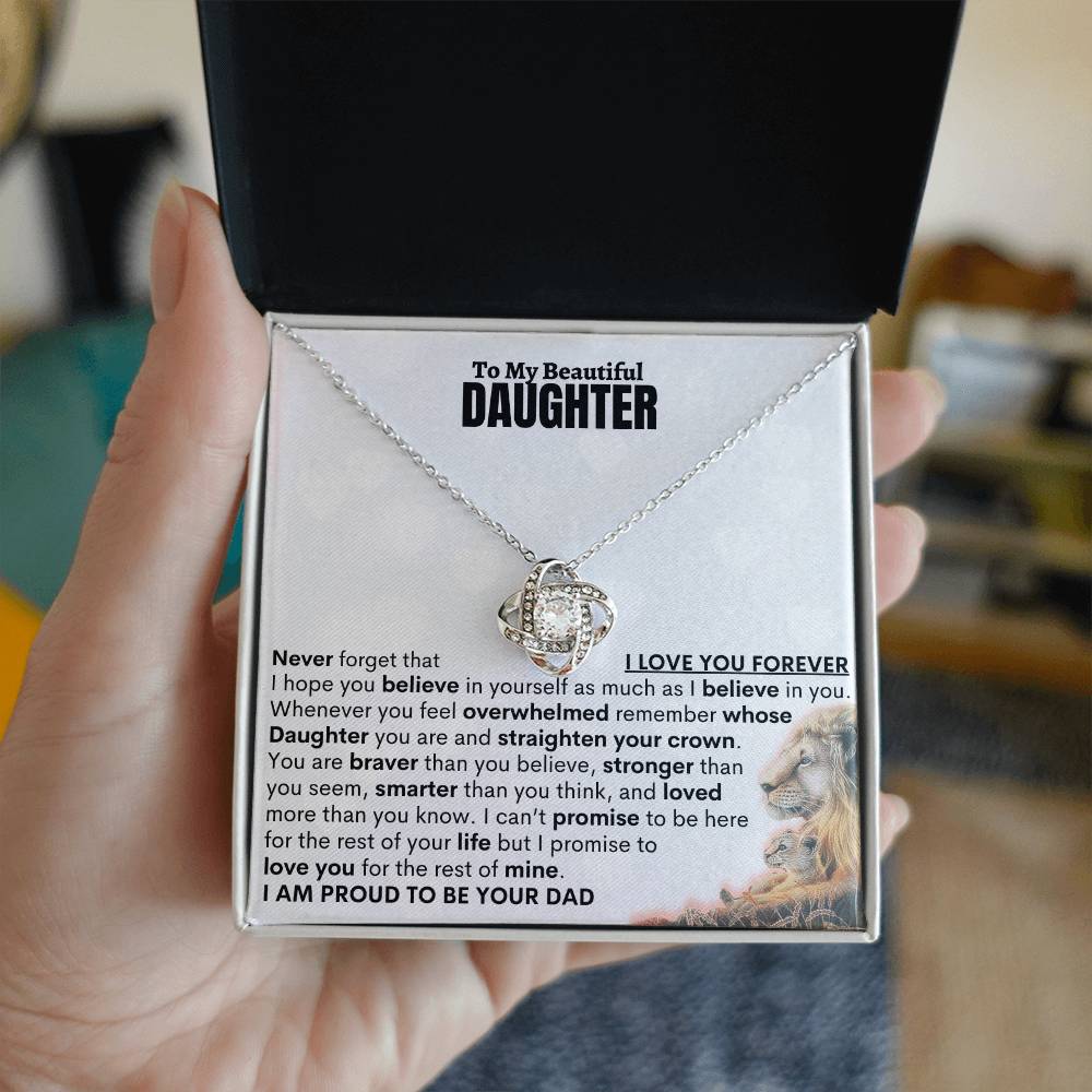 Beautiful Gift for Daughter From Dad "I Am Proud To Be Your Dad" Necklace V2 - FGH