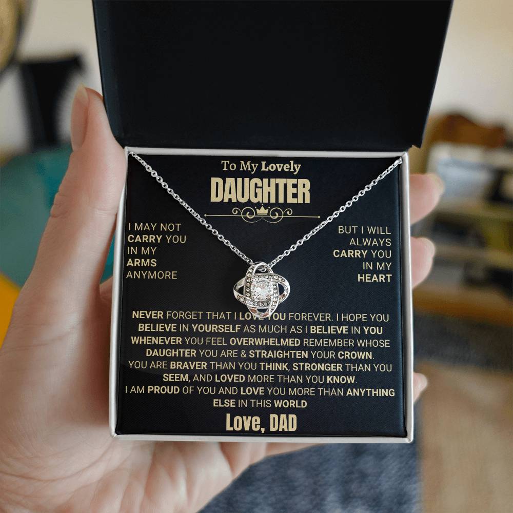 Beautiful Gift for Daughter from Dad - "Will Always Carry You In My Heart"