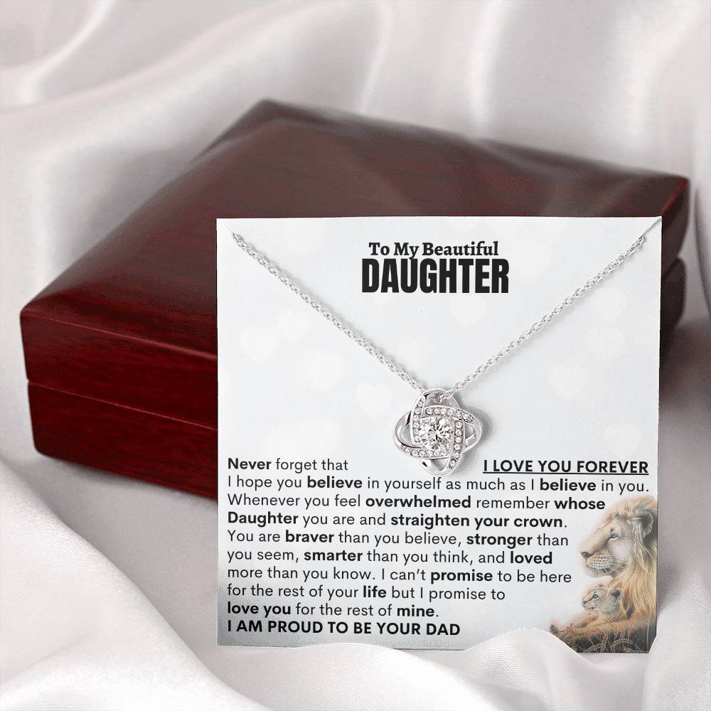 Beautiful Gift for Daughter From Dad "I Am Proud To Be Your Dad" Necklace V2