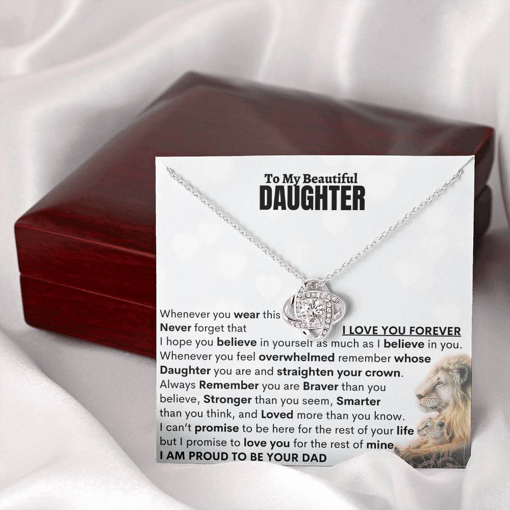 Beautiful Gift for Daughter From Dad "I Am Proud To Be Your Dad" Necklace