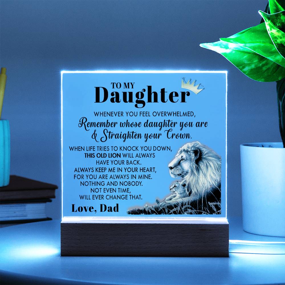 (ALMOST SOLD OUT) Gift for Daughter from Dad - Old Lion - Plaque