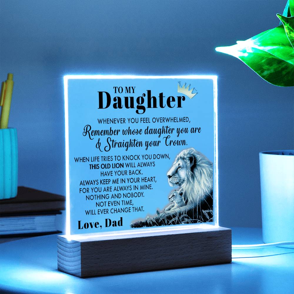 (ALMOST SOLD OUT) Gift for Daughter from Dad - Old Lion - Plaque